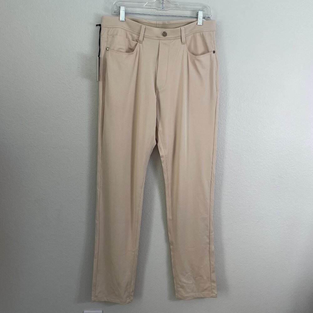 NEW Collars & Co. Mens 34x34 CEO Tech Pull On Pants Stone Stretch‎ Performance